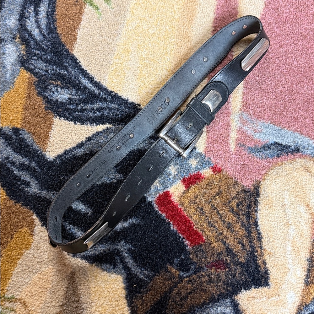 VINTAGE LEATHER BELT METAL